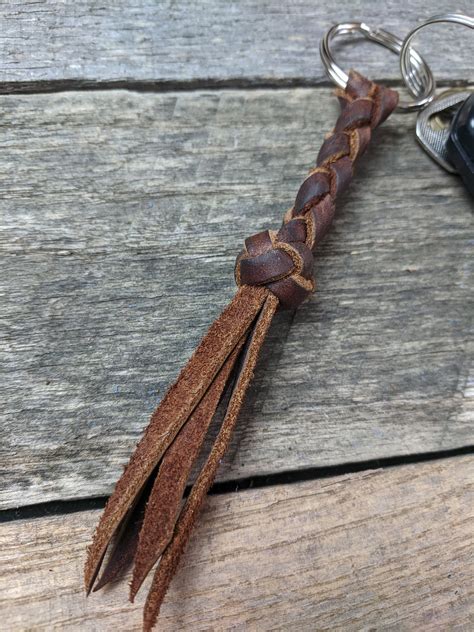 Knotted Leather Key Chain 